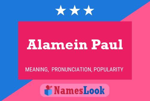 Alamein Paul Name Poster