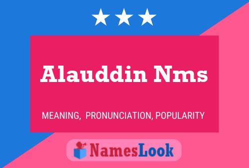 Alauddin Nms Name Poster