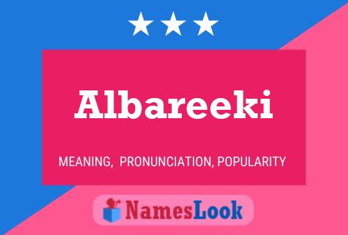 Albareeki Name Poster