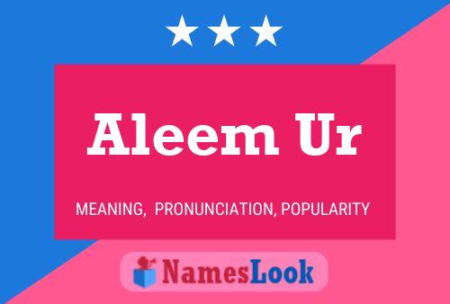 Aleem Ur Name Poster