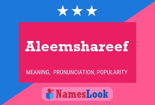 Aleemshareef Name Poster