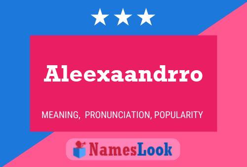 Aleexaandrro Name Poster