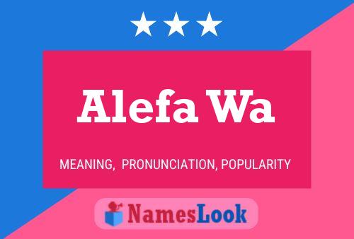 Alefa Wa Name Poster