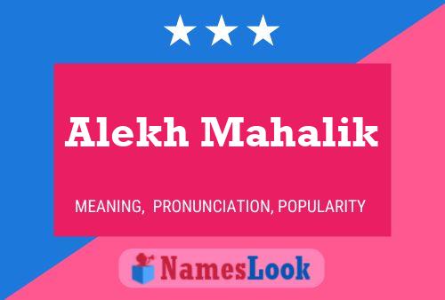 Alekh Mahalik Name Poster