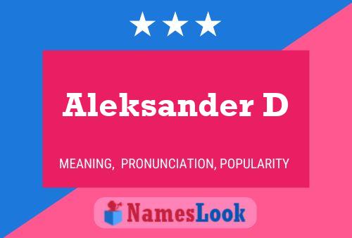 Aleksander D Name Poster