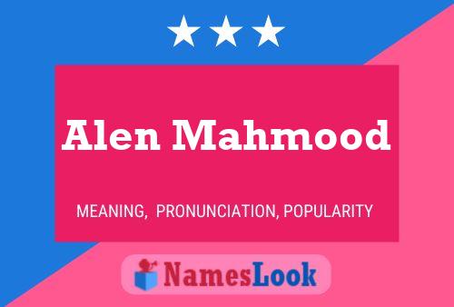 Alen Mahmood Name Poster