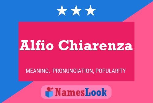 Alfio Chiarenza Name Poster