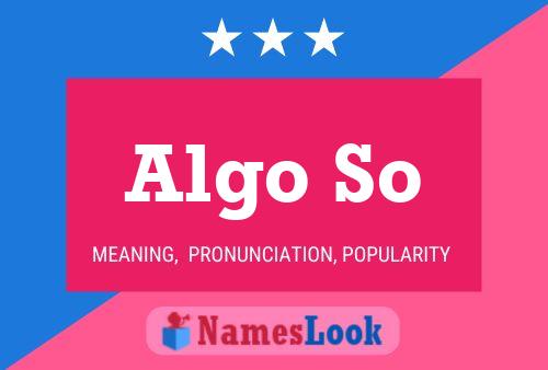 Algo So Name Poster