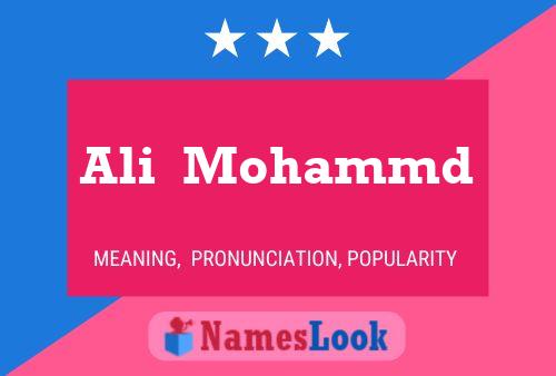 Ali  Mohammd Name Poster