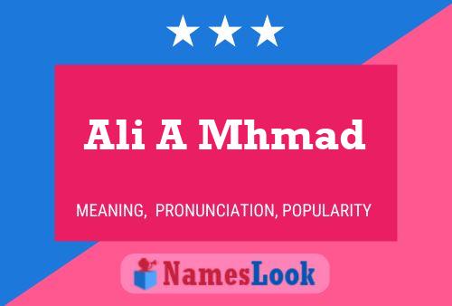 Ali A Mhmad Name Poster