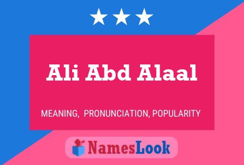 Ali Abd Alaal Name Poster