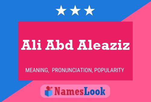 Ali Abd Aleaziz Name Poster