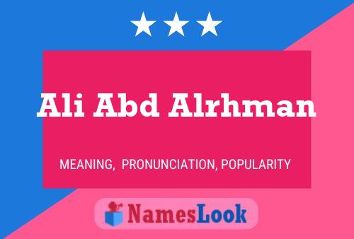 Ali Abd Alrhman Name Poster