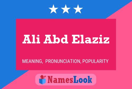 Ali Abd Elaziz Name Poster