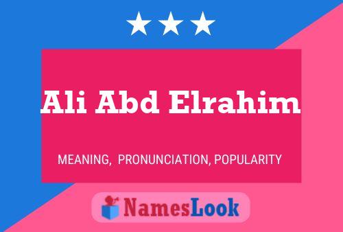 Ali Abd Elrahim Name Poster