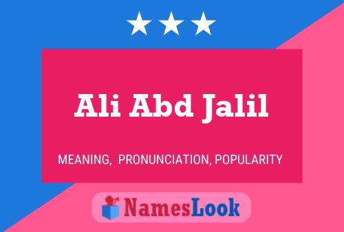 Ali Abd Jalil Name Poster