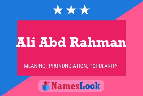 Ali Abd Rahman Name Poster