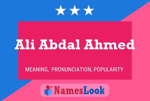 Ali Abdal Ahmed Name Poster