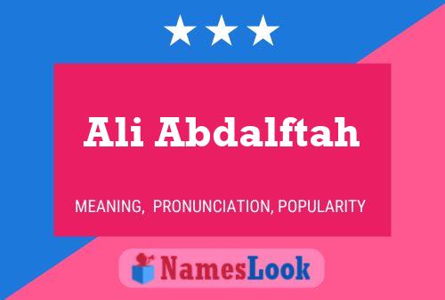 Ali Abdalftah Name Poster