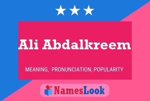 Ali Abdalkreem Name Poster