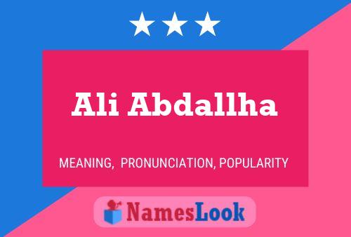 Ali Abdallha Name Poster