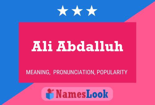 Ali Abdalluh Name Poster