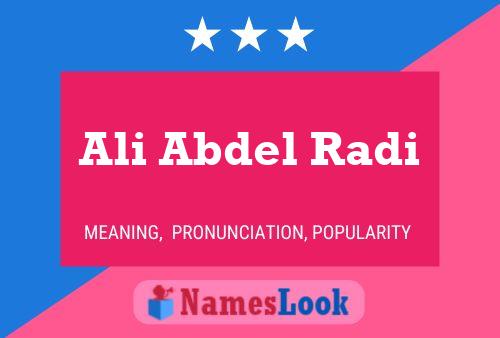 Ali Abdel Radi Name Poster