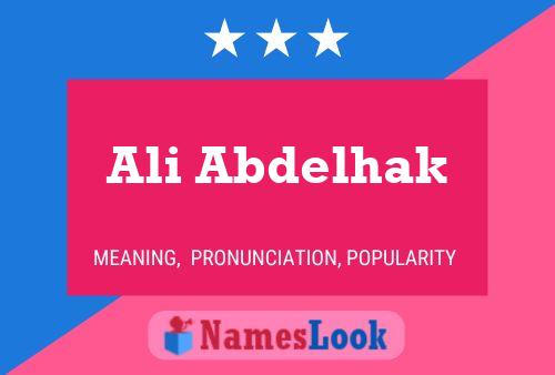 Ali Abdelhak Name Poster