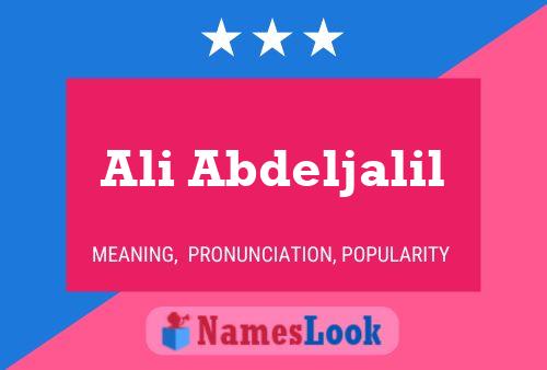 Ali Abdeljalil Name Poster