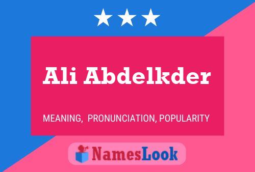 Ali Abdelkder Name Poster