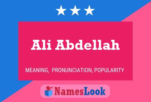 Ali Abdellah Name Poster