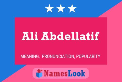 Ali Abdellatif Name Poster