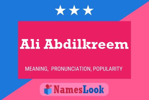 Ali Abdilkreem Name Poster