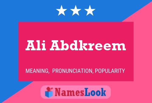 Ali Abdkreem Name Poster