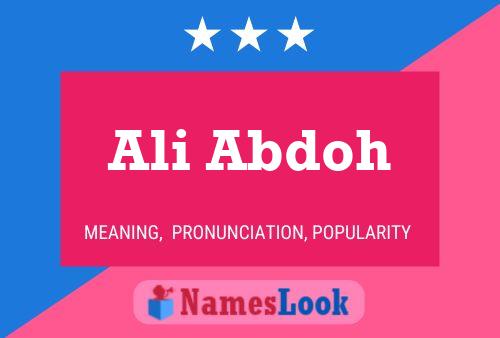 Ali Abdoh Name Poster