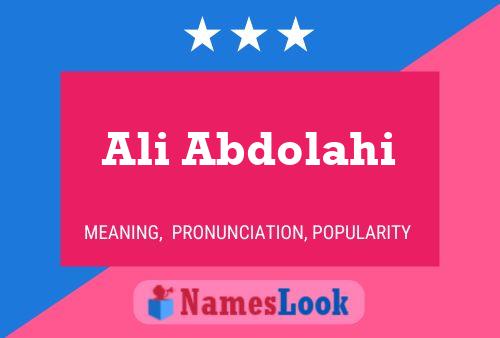 Ali Abdolahi Name Poster