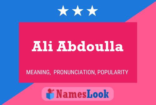 Ali Abdoulla Name Poster