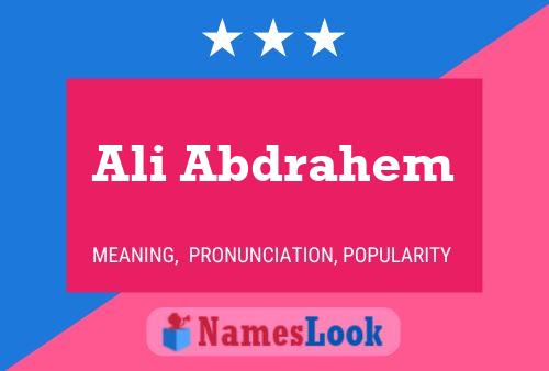 Ali Abdrahem Name Poster