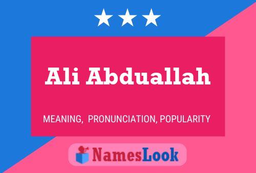 Ali Abduallah Name Poster