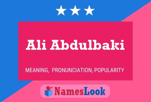 Ali Abdulbaki Name Poster