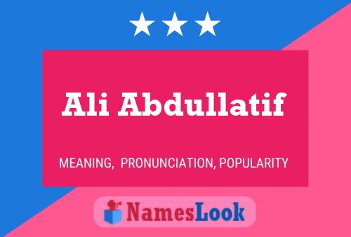 Ali Abdullatif Name Poster