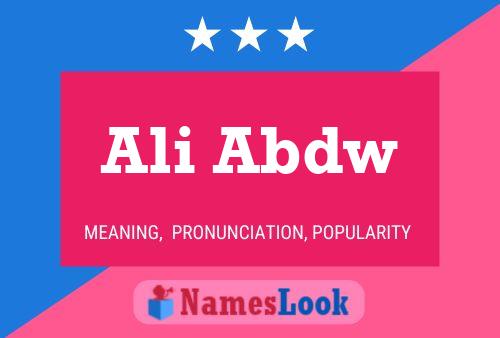 Ali Abdw Name Poster