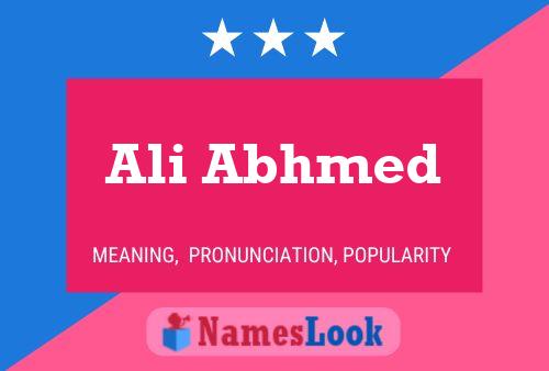 Ali Abhmed Name Poster