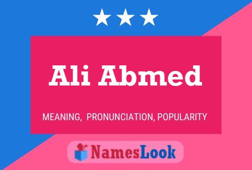 Ali Abmed Name Poster