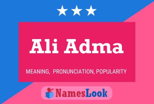 Ali Adma Name Poster