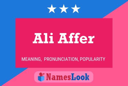 Ali Affer Name Poster