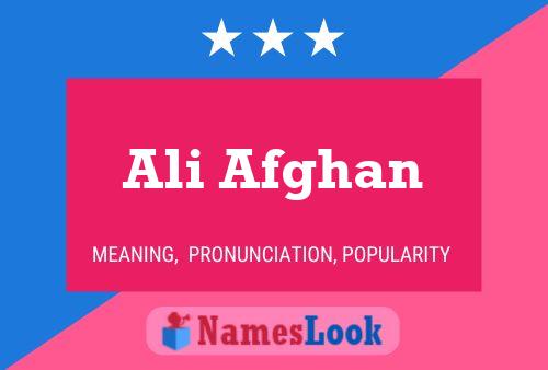 Ali Afghan Name Poster