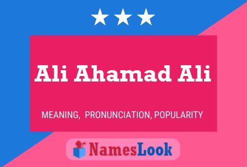 Ali Ahamad Ali Name Poster