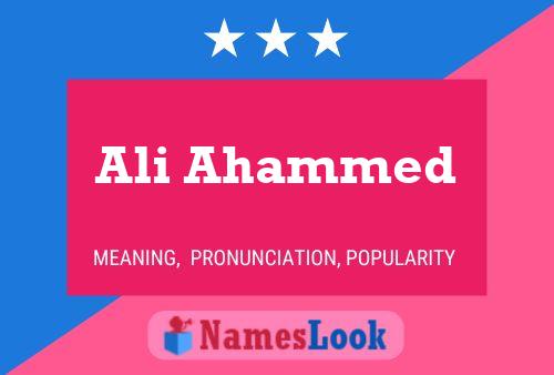 Ali Ahammed Name Poster