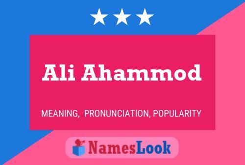 Ali Ahammod Name Poster